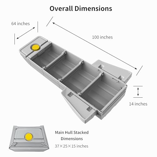 Artigree Fishing Boat, Folding Pontoon Boat, Fits in Car Trunk – Portable Modular Kayak, Seats 2-6, Motor-Ready, Sturdier ...