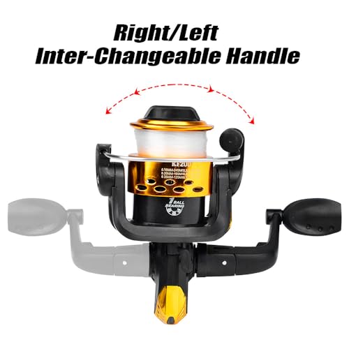 1pc Fishing Reel Gear Ratio 5, 2:1 Spinning Reel with Fishing Line Portable Angling Supplies