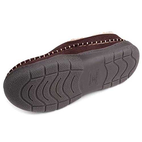 Zigzagger Men's Slip On Moccasin Slippers, Indoor/Outdoor Warm Fuzzy Comfy House Shoes, Fluffy Wide Loafer Slippers