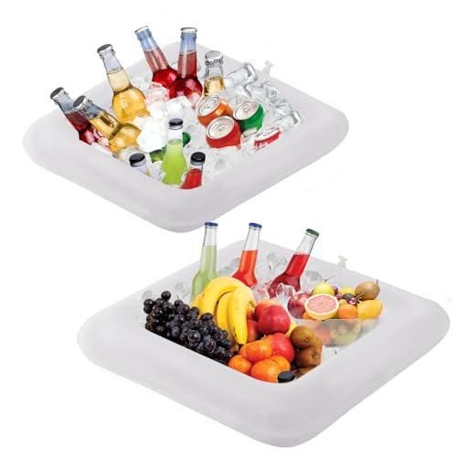 Inflatable Serving Bar, Salad Serving Sets Bar Buffet Food Drinks Inflatable Cooler Table Pool Ice Tray Easy to Blow Up fo...