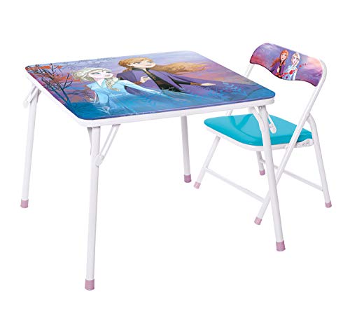 Disney Frozen Activity Table & Chair Set for Toddlers 24-48M, Includes 1 Table & 1 Chair - Sturdy Metal Construction, Tabl...