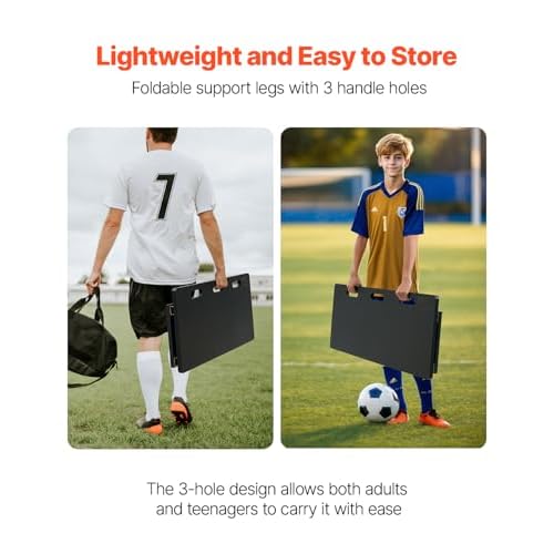 VEVOR Portable Soccer Wall with 2 Angles Rebound, Foldable HDPE Kickback Rebound Board, Soccer Training Equipment for Kids and Adults, Passing & Shooting Practice