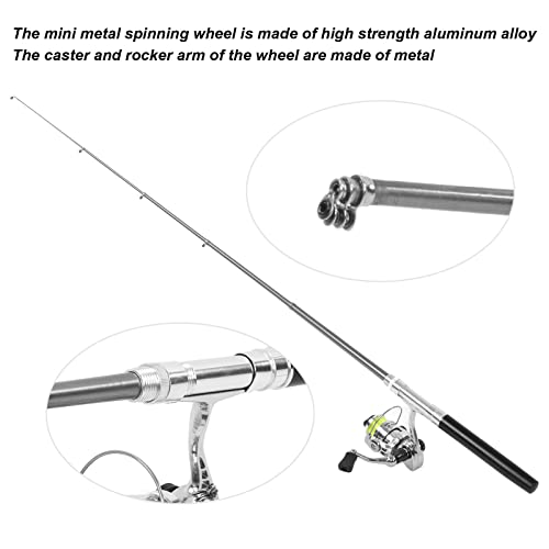 Sunicon Portable Pen Shape Fishing Rod, Mini Pocket Collapsible Fishing Pole Kit Spinning Fishing Gear Organizer Pole Tele...