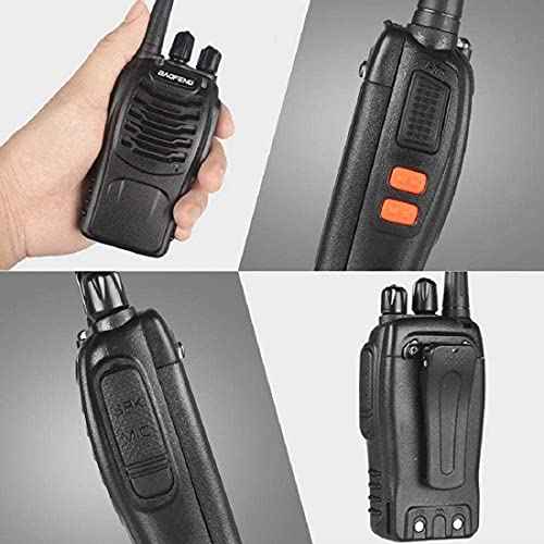 BAOFENG BF-888S Walkie Talkie Long Range 16 CH Baofeng Radio and Tenway Covert Air Acoustic Tube Earpiece (Pack of 6)