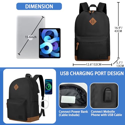Goloni Classic Backpack with USB Charging Port,Water Resistant Anti-Theft Travel Backpack for Men & Women,Laptop Backpack,...