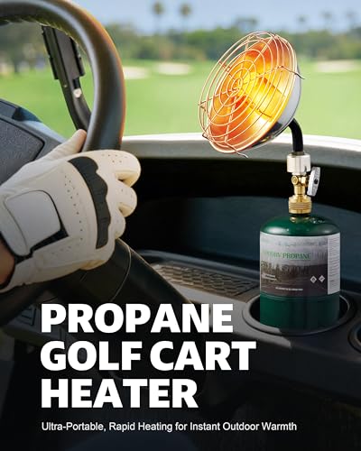 Ravs Portable Propane Heater for Camping, 6500BTU Outdoor Tent Heater with Foldable Tank Holder and Control Valve, Golf Ca...