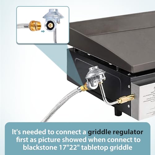 Nexgrill 10,000BTU 1-Burner Portable Propane Gas Grill Bundle with SHINESTAR Propane Adapter & Hose for Coleman Stoves, Bl...