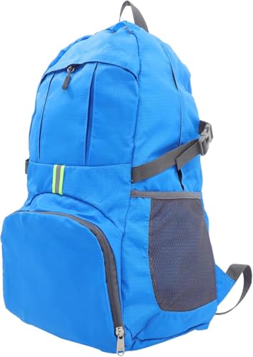Foldable Waterproof Backpack For Outdoor Sports Travel Inside Wet Clothes Compartment Packable For Multiple (Blue)