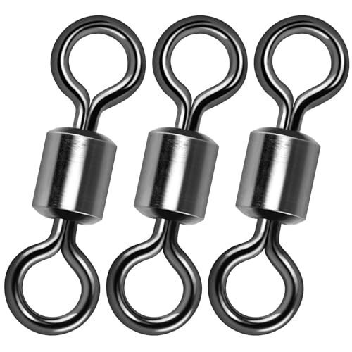 Alwonder Fishing Barrel Swivels, 40 to100-Pack Swivels Fishing Tackle Freshwater Saltwater Swivel Rolling Swivel Heavy Dut...