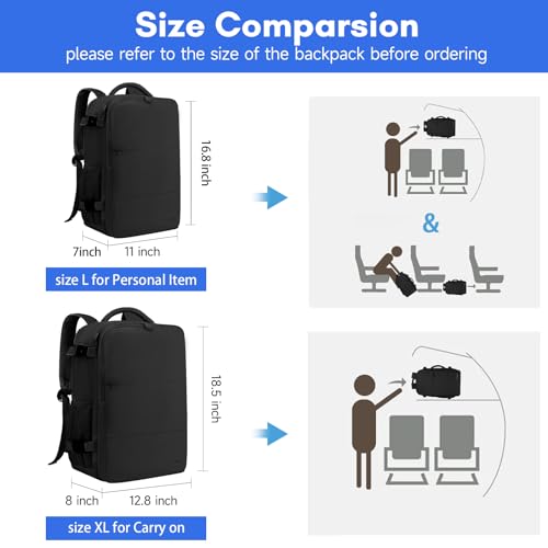 Taygeer Travel Laptop Backpack for Men Women, Airplane Approved Travel Backpack Suitcase with Usb Charging Port, Lightweig...