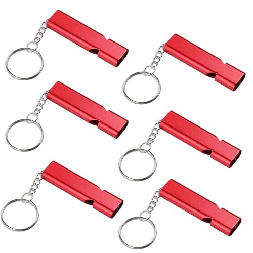 Premium Extra Loud Whistles for Camping Hiking Hunting Outdoors Sports and Emergency Situations, Sturdy but Light Aluminiu...