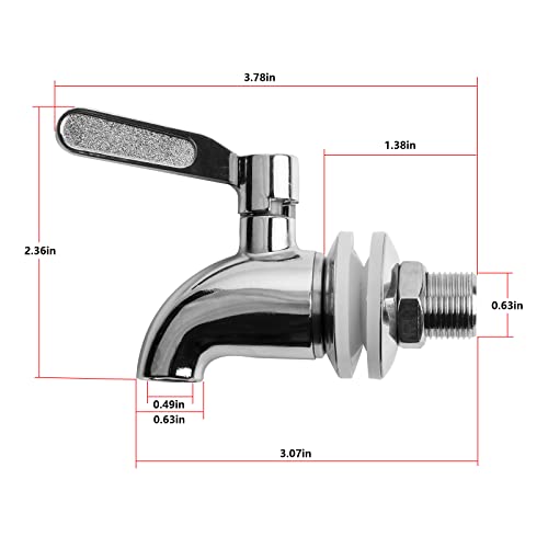 Replacement Spigot for Beverage Dispenser, Stainless Steel Spigot for Drink Dispenser, Water Dispenser Faucet, Food Grad...