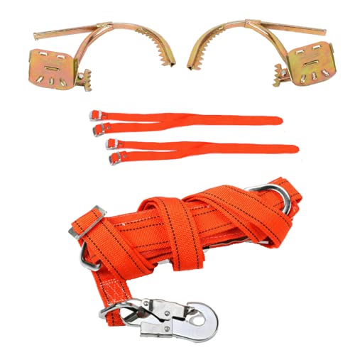 Qrenia Tree Climbing Spikes, Adjustable Non-Slip Pole Climbing Gear with Safety Harness, Electrician Wooden Pole Foot Buck...