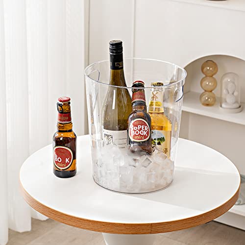 Dicunoy 6 Pack Ice Bucket, Plastic Champagne Wine Chiller Bucket for Parties, Clear Acrylic Cylinder Flower Vase with Hand...