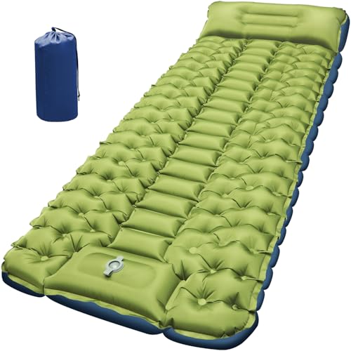Myxslop Camping Sleeping Pad, Ultralight Camping Mat with Built-in Foot Pump, Comfortable Sleeping Mat for Backpacking, Ca...