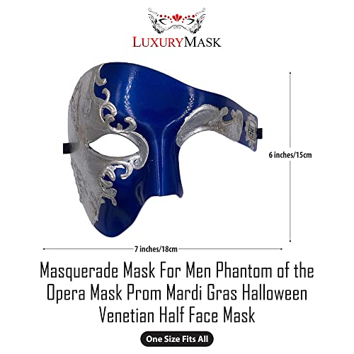 Masquerade Mask For Men Phantom Of The Opera Mask Prom Mardi Gras Haloween Venetian Half Face Mask