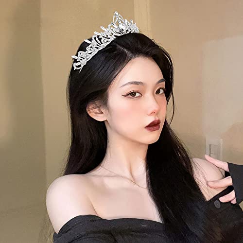 ANBALA Tiara Crystal Crown Silver Tiaras for Women Princess Crown for Women Girls Crowns for Birthda, Halloween, Wedding P...