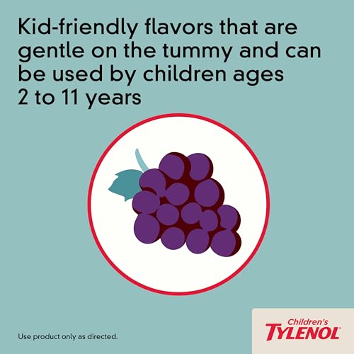 Children's Tylenol Chewables with 160 mg Acetaminophen, Pain Reliever & Fever Reducer for Kids' Cold + Flu Symptoms, Heada...