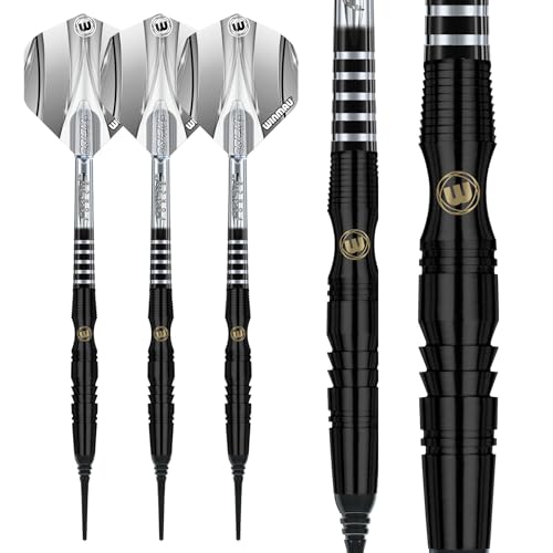 Winmau Sniper Black Professional Tungsten Darts Set with Flights and Stems (Shafts)