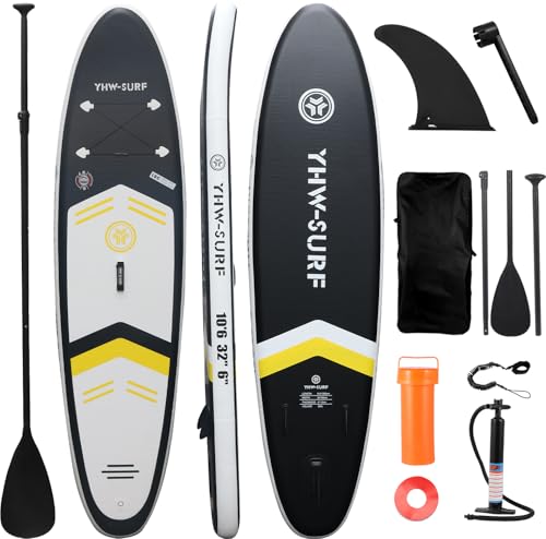 YoePuiw 10.6”32“6 Premium Inflatable Stand Up Paddle Boards with Durable SUP Paddle Board Accessories Wide Stable Design I...