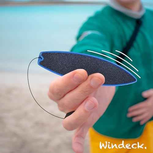 Finger Surfboard ? Blue Bomber Mini Hand Surf Toy with Grip Tape & Leash | Finger Board for Kids, Skaters & Surfers | Air Surf Tricks Behind Car Window | Pocket-Size Road Trip Gift Toy