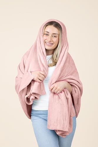 EverSnug Travel Blanket and Pillow - Ultra-Soft, Compact & Lightweight, 65x40 Inches, with Carry Case, Luggage Sleeve & Ba...