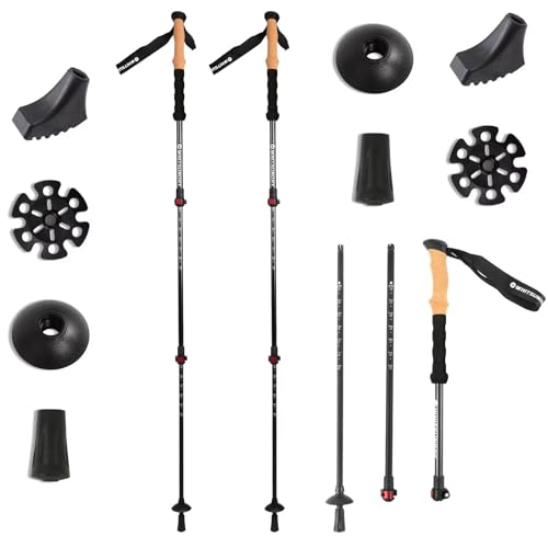 Trekking Hiking Poles Collapsible Aluminum Lightweight