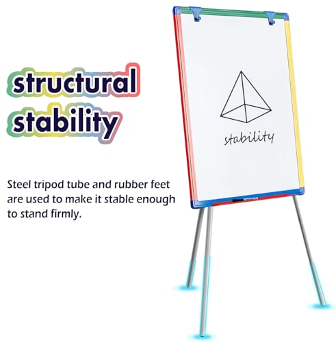 Dry Erase Board White Board for Kids 24x18 inch Art Easel for Kids Magnetic Tripod Whiteboard Art Easel and Flipchart Boar...