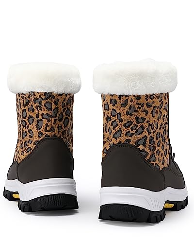 COOJOY Womens Waterproof Winter Snow Boots Warm Shoes Furry Mid Calf Lightweight Walking Hiking Booties