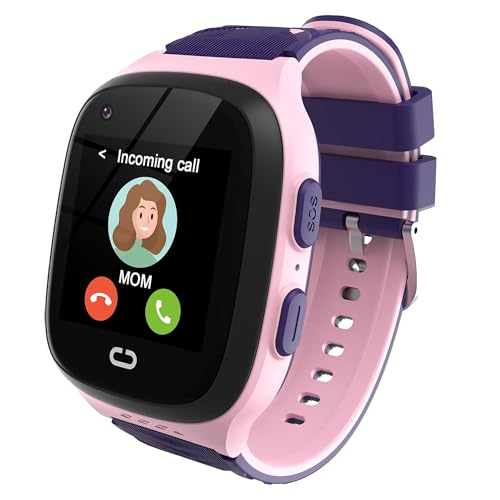 Tixpc 4G Kids Smart Watch Girls with GPS Tracker Location Video Call Cell Phone SOS Calling Voice Chat Camera Alarm Clock ...