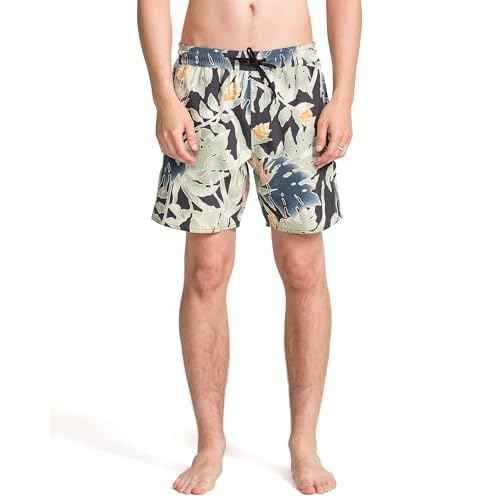Volcom Mens 17" Elastic Waist Surf Swim Trunks ? Quick-Dry Boardshorts with Drawstring and Back Pocket