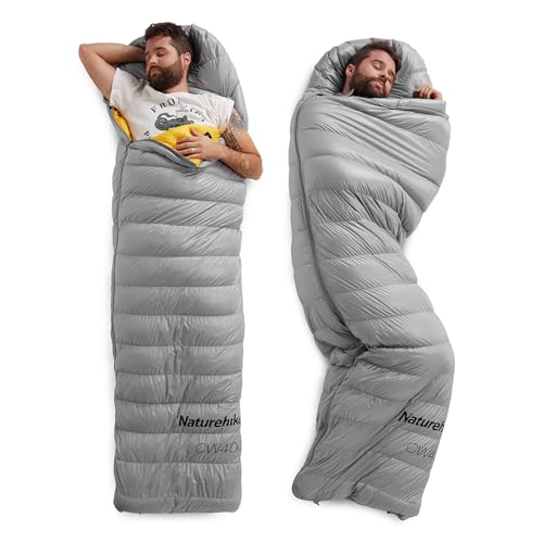 Naturehike 초경량 다운 추운 날씨용 침낭, 650FP 컴팩트 침낭 3-4계절용, 성인 및 어린이, 배낭여행, 캠핑, 하이킹, 여행용 압축 가방 포함