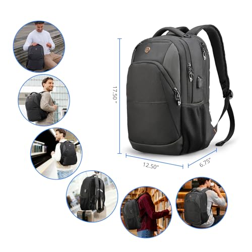Swissdigital Design Travel Laptop Backpack, College Laptops Backpack with USB Charging Port for Men and Women Fits 16 Inch...