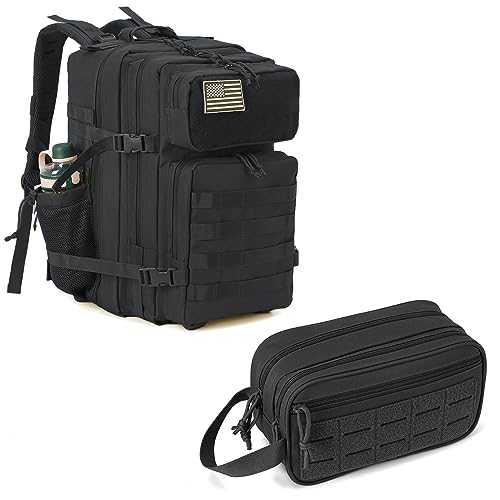 QT&QY 45L Tactical backpack & Tactical Toiletry Bag