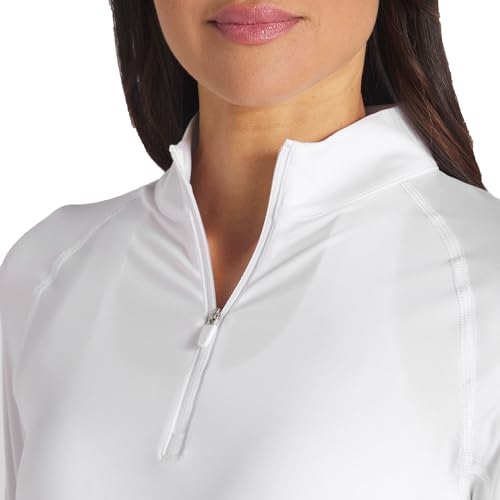PUMA Women's You-V Solid 1/4 Zip, White, M