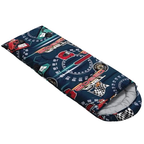 Smell Sunshine Kids Sleeping Bag for Boys Girls,Cartoon Football Print-Lightweight Warm Portable Outdoor Indoor-Waterproof...