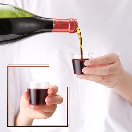 JOLLY CHEF 500 Clear Plastic Shot Glasses, 2 oz, Disposable, Ideal for Parties, Weddings, Holidays, Picnics, Events, Wine ...