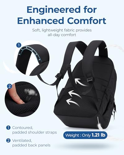 BAGSMART Travel Laptop Backpack, College Backpack for Women, Quilted Small Computer Bookbag, Water-Resistant 15.6 Inch Lap...