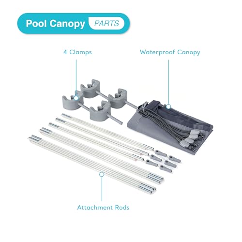 Intex 28054E Protective UPF 50 Plus Easy to Install Waterproof Canopy Cover for 9 Foot or Smaller Rectangular Swimming Poo...