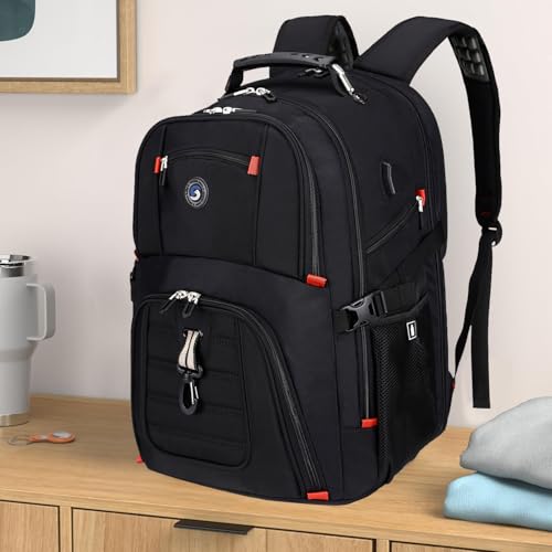 SHRRADOO Extra Large 50L Travel Laptop Backpack with USB Charging Port, College High School Backpack Airline Approved Busi...