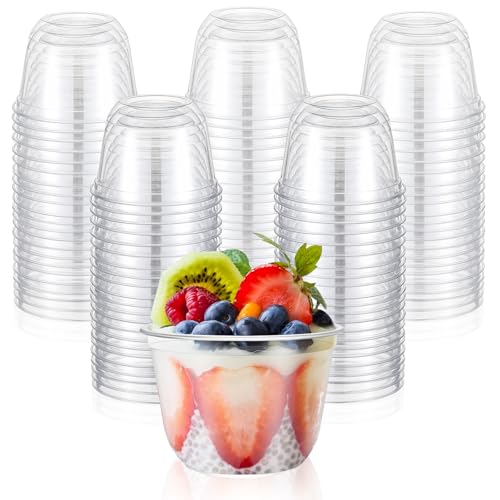 Ziliny 100 Pcs Plastic Stemless Wine Glasses Disposable Plastic Wine Glasses for Parties Weddings Birthdays Cocktail(Clea...