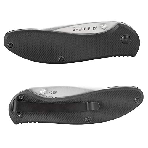 Sheffield 12164 Berda Assisted Open Knife, 3 Inch Blade EDC Knife, for Survival Gear, Self Defense, and More, G10 Handle, ...