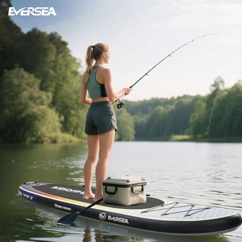 EVERSEA Inflatable Stand-Up Paddle Boards – Available 32"/33"/34" Widths Inflatable Paddle Board with SUP Accessories, Cam...
