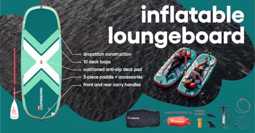Pelican LoungeBoard Inflatable SUP - Recreational Stand Up Paddle Board - Yoga and Adventure Ready - Bag & Paddle Included...