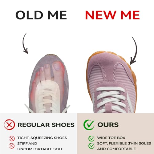 Barefoot Shoes Women Casual Sneakers,Wide Toe Box Shoes Women Zero Drop Barefoot Shoe Men,Minimalist Trail Running Shoe,No...