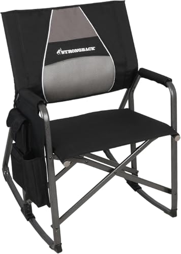 STRONGBACK Outdoor Chair Director Portable Camping Chair with Lumbar Support - Cupholder &Pocket Included - Heavy-Duty Fol...