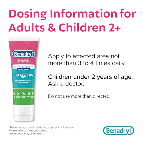 Benadryl Extra Strength Anti Itch Relief Gel, 2% Diphenhydramine HCl, Relief from Insect Bites, Sunburn & More, Great for ...