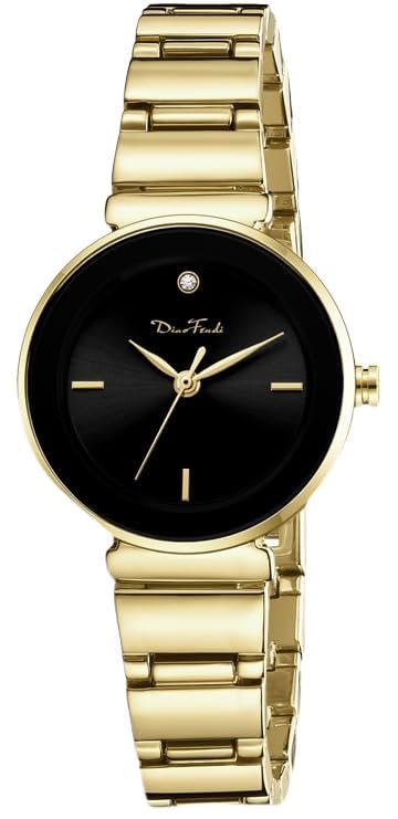 Diaofendi Gold Bracelet Watches for Women Vintage Ladies Quartz Wrist Watches Stainless Steel Band Womens Watch Luxury Tools Included (Gold-Black Face)