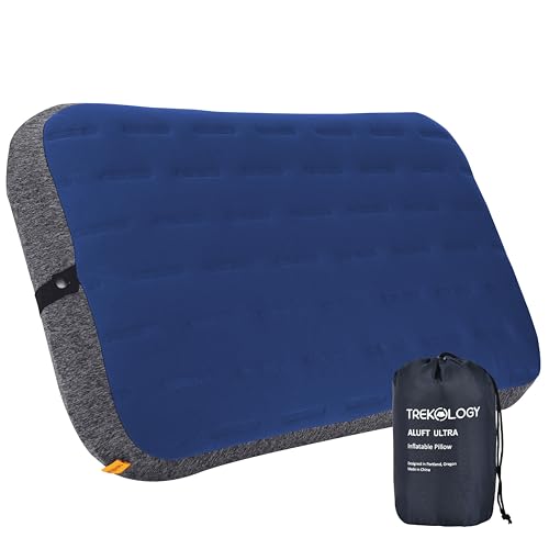 TREKOLOGY Camping Pillow - Large Inflatable (24"x15") for Home-Like Comfort, Portable & Ergonomic, Easy to Clean, Durable...