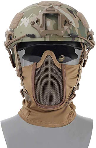 LEJUNJIE Tactical Gear Breathable Balaclava Mesh Mask Ninja Style Full Face Airsoft Mask Windproof